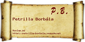 Petrilla Borbála névjegykártya