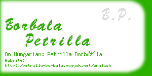 borbala petrilla business card